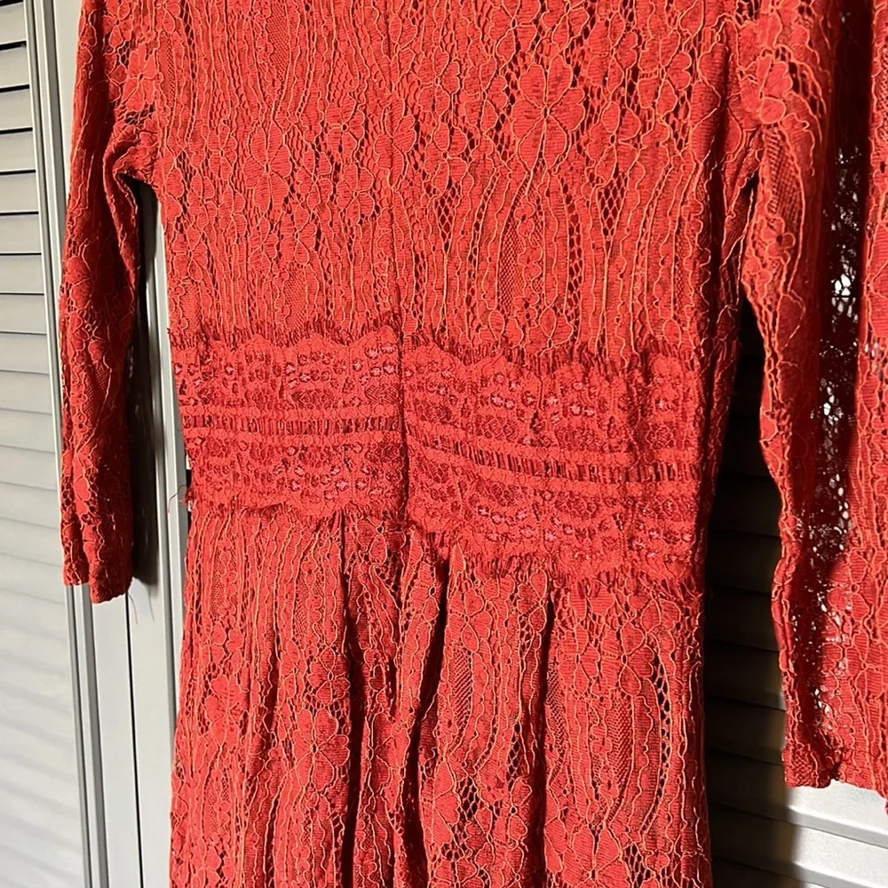 Altar’d State : Burnt Orange Lace Dress - Small - Picture 5 of 10